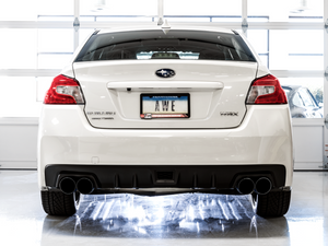 AWE Tuning Subaru WRX/STI VA/GV Sedan Track Edition Exhaust - Diamond Black Tips (102mm)