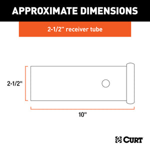 Curt 10in Raw Steel Receiver Tubing (2-1/2in Receiver)