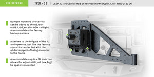 DV8 Offroad 2018+ Jeep Wrangler JL Tire Carrier (For RBJL-01/RBJL-02)