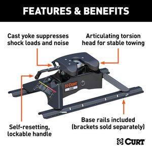 Curt A20 5th Wheel Hitch w/Rails