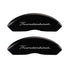 MGP 4 Caliper Covers Engrvd Front No bolts/Tbird Engrvd Rear/Tbird Emblem Blk fnsh slvr ch