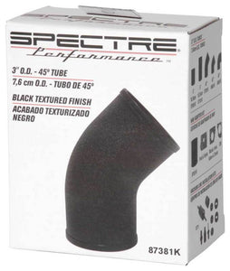 Spectre Universal Intake Elbow Tube (ABS) 3in. OD / 45 Degree - Black Textured Powdercoat