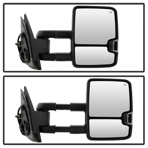 xTune Chevy Silverado 07-13 Heated Amber LED Signal Mirrors Chrome MIR-CSIL07S-G3C-PWH-AM-SET