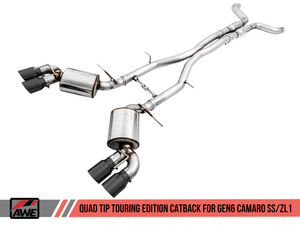 AWE Tuning 16-19 Chevy Camaro SS Res Cat-Back Exhaust -Touring Edition (Quad Diamond Black Tips)