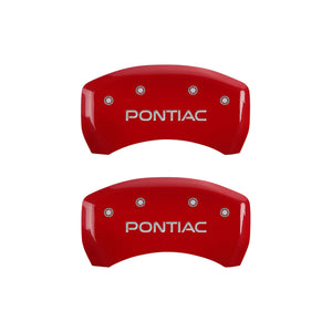 MGP 4 Caliper Covers Engraved Front & Rear Pontiac Red finish silver ch