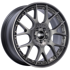 BBS CH-RII 20x8.5 5x112 ET42 Satin Platinum Center Black Lip SS Rim Prot Wheel -82mm PFS/Clip Req