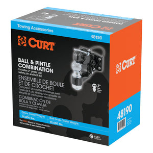 Curt Ball & Pintle Combination (2in Ball 10000lbs Ball Capacity)