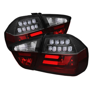 Spyder BMW E90 3-Series 06-08 4Dr LED Indicator LED Tail Lights Blk ALT-YD-BE9006-LBLED-G2-BK