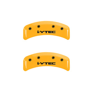 MGP 4 Caliper Covers Engraved Front & Rear i-Vtec Yellow finish black ch