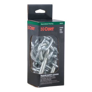 Curt 48in Safety Chain w/2 S-Hooks (5000lbs Clear Zinc Packaged)