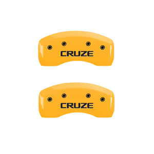 MGP 4 Caliper Covers Engraved Front & Rear Cruze Yellow finish black ch