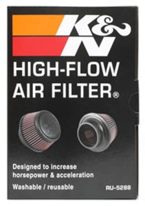 K&N Universal Round Clamp-On Air Filter 3in Flange ID x 6in Base OD x 4.625in Top OD x 3in Height