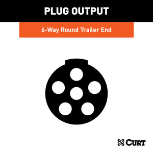 Curt 6-Way Round Connector Plug (Trailer Side Diecast Metal)