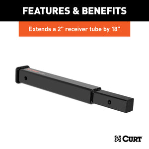 Curt 18in Receiver Tube Extender (2in Shank 3500lbs)