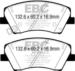 EBC 2017+ Hyundai Elantra 1.4L Turbo Greenstuff Front Brake Pads