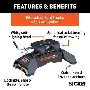 Curt Q24 5th Wheel Hitch w/Ford Puck System Legs