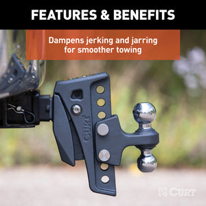 Curt Rebellion XD 2in / 2-5/15in Cushion Hitch Ball Mount w/ 2in Shank