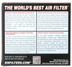 K&N Filter Universal Rubber Filter 2 7/16 inch Flange 4.5x3.75 inch Base 3.5x2.5 inch Top 2.75 inch