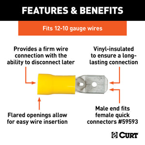 Curt Male Quick Connectors (12-10 Wire Gauge 100-Pack)