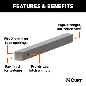 Curt 24in Raw Steel Hitch Bar