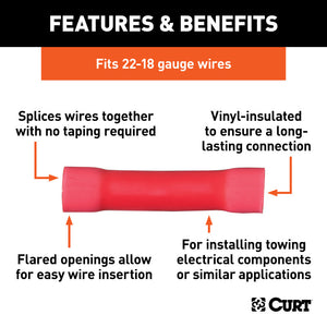 Curt Butt Connectors (22-18 Wire Gauge 100-Pack)