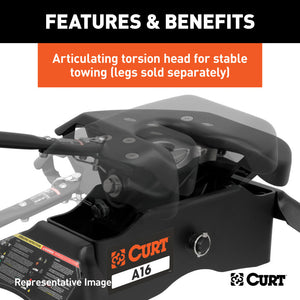 Curt A16 5th Wheel Hitch w/Roller & Rails