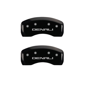 MGP 4 Caliper Covers Engraved Front & Rear Denali Black finish silver ch