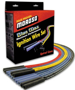 Moroso Chevrolet Big Block Ignition Wire Set - Blue Max - Spiral Core - Sleeved - HEI - 90 Degree