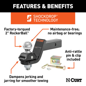 Curt RockerBall 3in Drop Cushion Hitch Trailer Ball