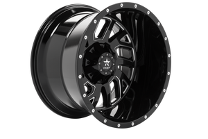 RBP 65R Glock 22x14 8x180 BP / 4.5 BS / -76mm Offset 124.1mm CB Gloss Black w/Machined Grooves Wheel