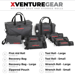 Go Rhino XVenture Gear Tool Roll Large (7x7in. Closed) 12oz Waxed Canvas - Black