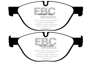 EBC 12-13 BMW 528 2.0 Turbo (F10) Performance Greenstuff Front Brake Pads