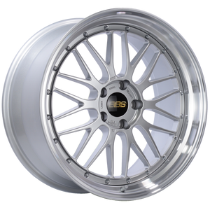 BBS LM 20x10 5x120 ET33 Diamond Silver Center Diamond Cut Lip Wheel -82mm PFS/Clip Required