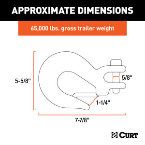 Curt 5/8in Safety Latch Clevis Hook (65000lbs)