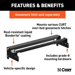 Curt 16-18 Chevrolet Silverado 1500 Over-Bed Gooseneck Installation Brackets