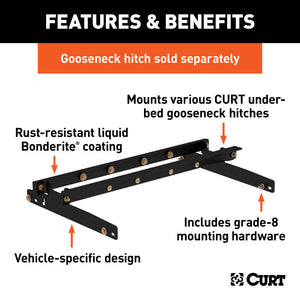 Curt 94-01 Dodge Ram 3500 Under-Bed Gooseneck Installation Brackets