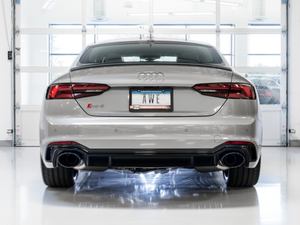 AWE Tuning Audi B9 RS 5 Sportback Touring Edition Exhaust-Resonated- Diamond Black RS Style Tips