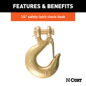 Curt 35in Safety Chain w/1 Clevis Hook (7800lbs Clear Zinc)