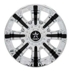 RBP 94R 17x9.0 8x165.1 BP / 5.5 BS 10mm Offset 121.3mm CB (Hub Centric) Chrome w/Black Inserts Wheel