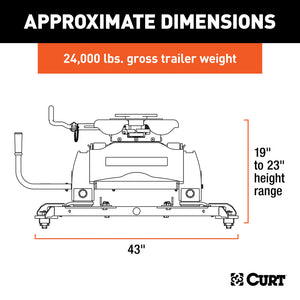 Curt Q24 5th Wheel Hitch w/Roller and Ram Puck System Adapter