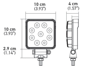 Hella ValueFit Work Light 4SQ 1.0 LED MV CR LT