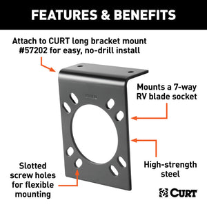 Curt Connector Mounting Brackets for 7-Way RV Blade (Black 12-Pack)