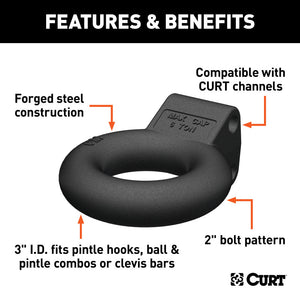 Curt Channel-Style Lunette Eye (12000lbs 3in I.D. Black)