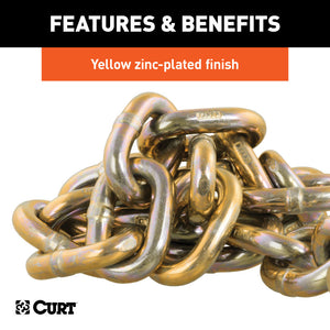 Curt 35in Safety Chain w/1 Clevis Hook (24000lbs Yellow Zinc)