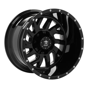 RBP 65R Glock 22x14 8x180 BP / 4.5 BS -76mm Offset 124.1mm CB (Hub Centric) Gloss Black Wheel