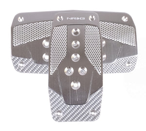 NRG Aluminum Sport Pedal A/T - Gunmetal w/Silver Carbon