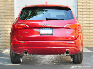 AWE Tuning Audi 8R Q5 3.2L Non-Resonated Exhaust System (Downpipe-Back) - Polished Silver Tips