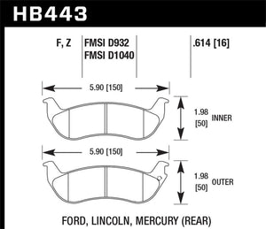 Hawk 03-04 Mercury Marauder DTC-30 Rear Race Pads