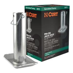 Curt Pin-On Jack Foot (Fits 2in Tube 2000lbs 8-1/2in Height Packaged)