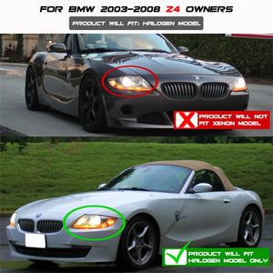 Spyder BMW Z4 03-08 Projector Headlights Halogen Model Only - LED Halo Black PRO-YD-BMWZ403-HL-BK